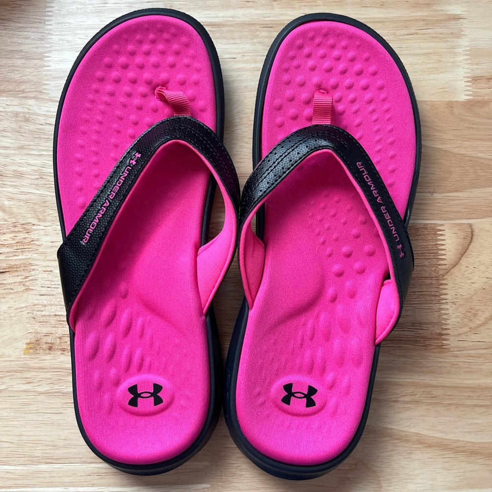 Under Armour Women's Ignite Pro Marbella Graphic Flip Flop Slide Sandal size 7